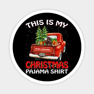 This Is My Christmas Pajama Shirt Cocker Spaniel Truck Tree Magnet